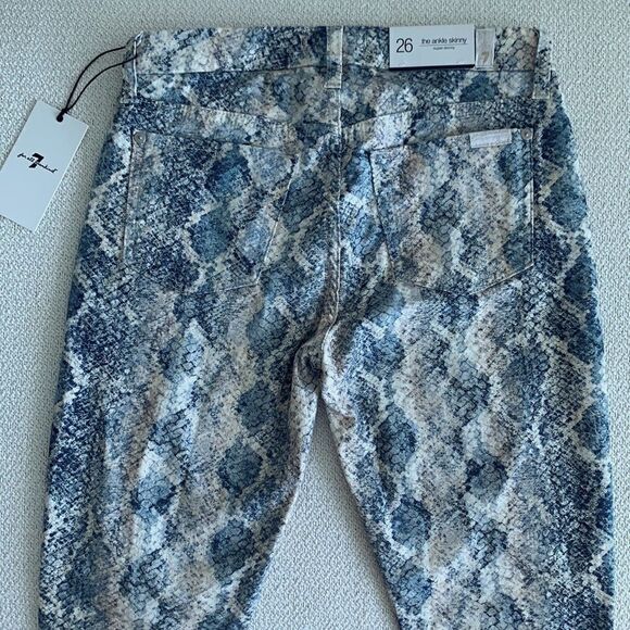 Snake 🐍 Print Stretch Ankle Length Pants Denim - Picture 3 of 8
